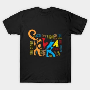 Colorful Jazz Cat With Jazz Genres T-Shirt